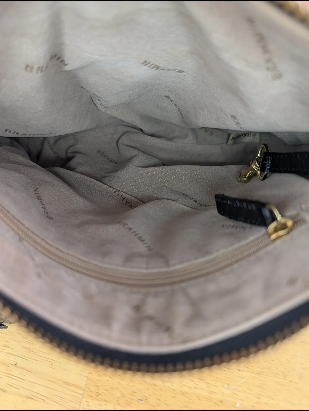 Brahmin Mimosa Manhattan Black Croc-Embossed Leather Crossbody Bag Tassel Detail - Picture 12 of 16